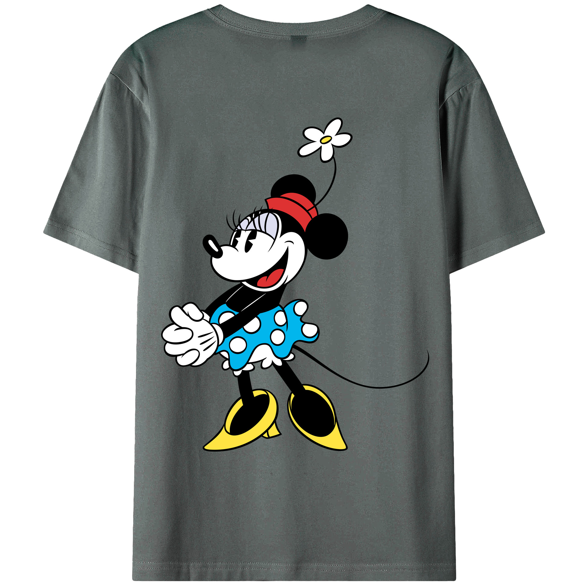 ミッキーマウス Mickey Mouse 綿100％ メンズ半袖Tシャツ（バックプリント） 通気性